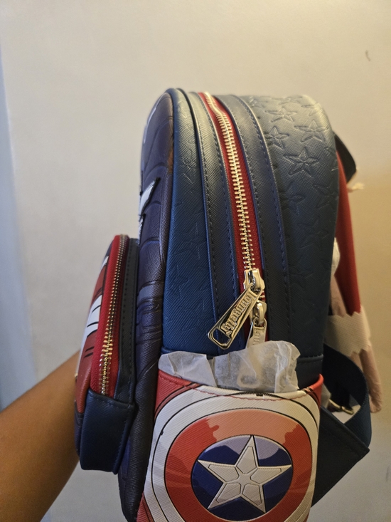 captain america jansport backpack Marvel Ergonomic School Bag (Since '41) Zipper pulls have cord tabs for easy grab access100% recycled undyed liner Disney Captain America Inspired Navy